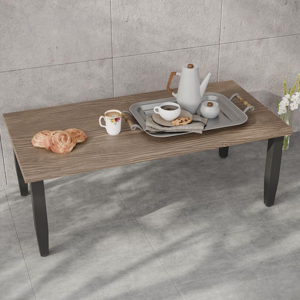 Wood Grain Rectangular Outdoor Patio Coffee Table