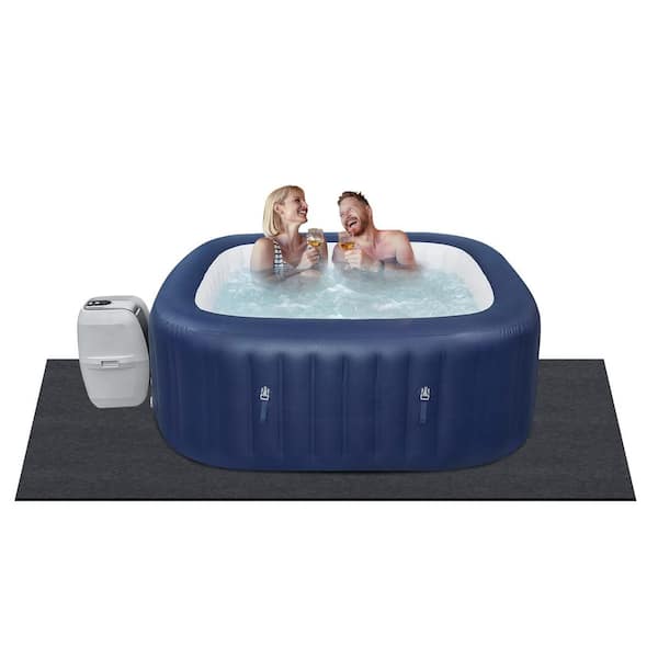 Hot Tub Mat 75 in. x 75 in. Extra-Large Inflatable Tub Pad Waterproof Slip Proof Absorbent Spa Pool Ground Protector Mat