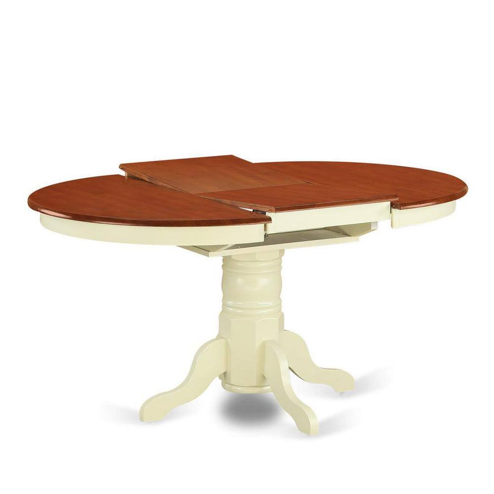 Cherry and Cream Oval Wood Dining Set with 6 High Back Chairs