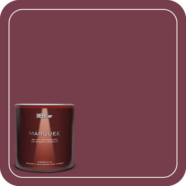 BEHR MARQUEE 1 qt. #ICC-110 Vintage Merlot Matte Interior Paint & Primer
