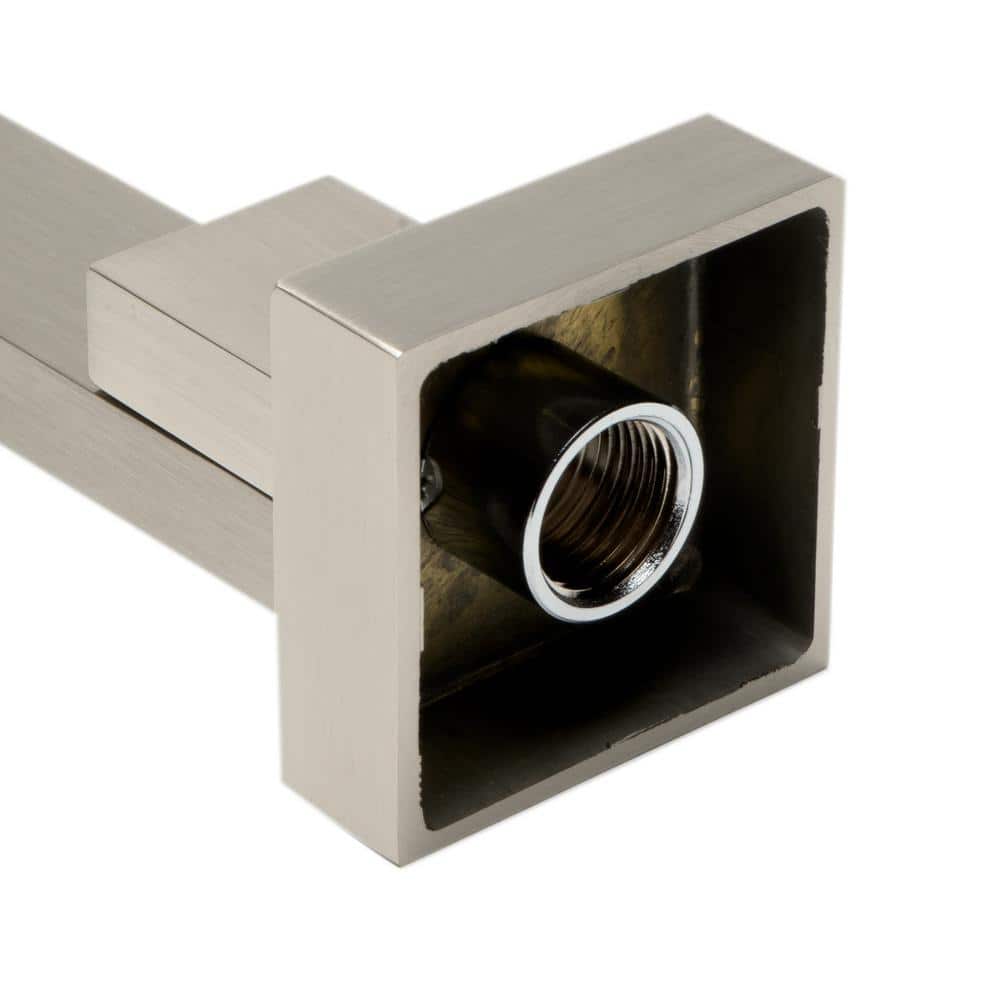 Brushed Nickel Square Folding Wall-Mount Tub Spout