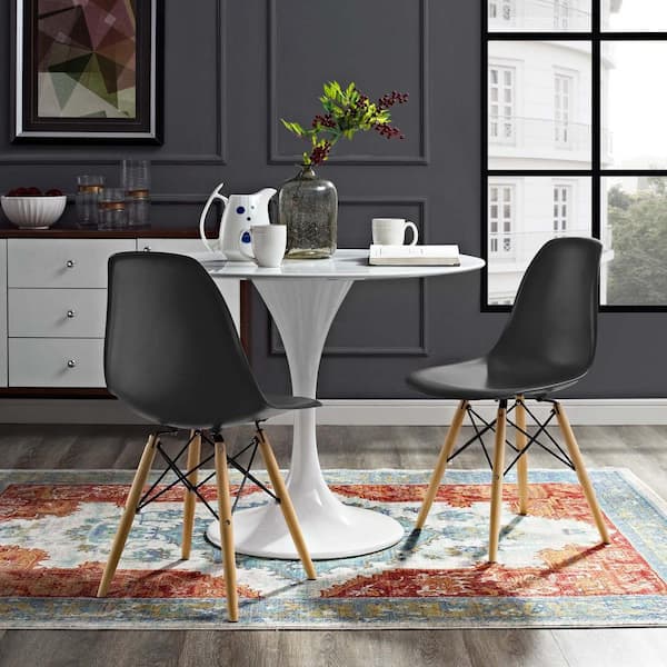 MODWAY Pyramid Black Dining Side Chairs (Set of 2)
