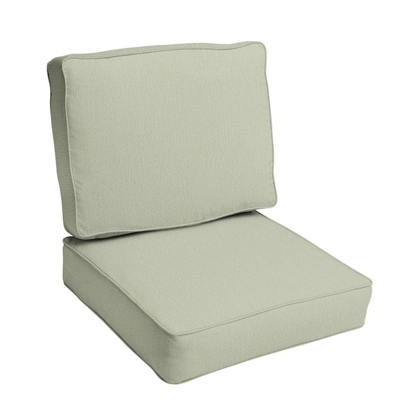 SORRA HOME 23 x 23.5 x 5 (2-Piece) Deep Seating Outdoor Dining Chair Cushion in Sunbrella Revive Stem