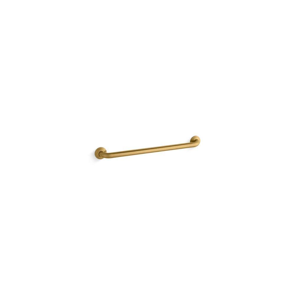 Vibrant Brushed Moderne Brass 24" Traditional Grab Bar