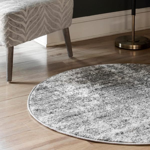 Deedra Misty Contemporary Gray 8 ft. Round Rug