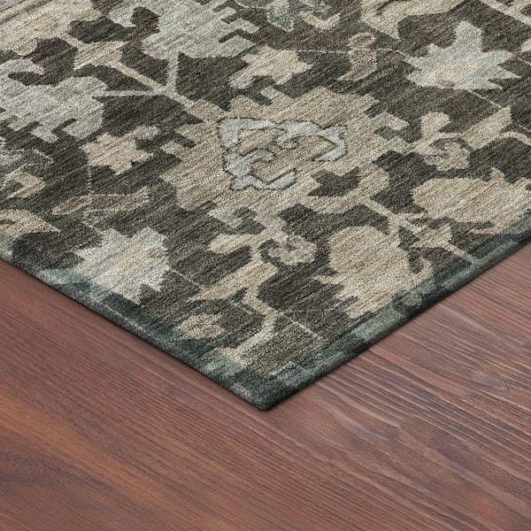 Chantille Machine Washable Indoor/Outdoor Abstract ACN2358 Chocolate 8 ft. x 10 ft. Area Rug