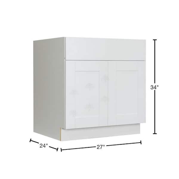 LIFEART CABINETRY Anchester Assembled 24 in. x 34.5 in. x 24 in. Base Cabinet with 2-Door and 1-Drawer in Classic White