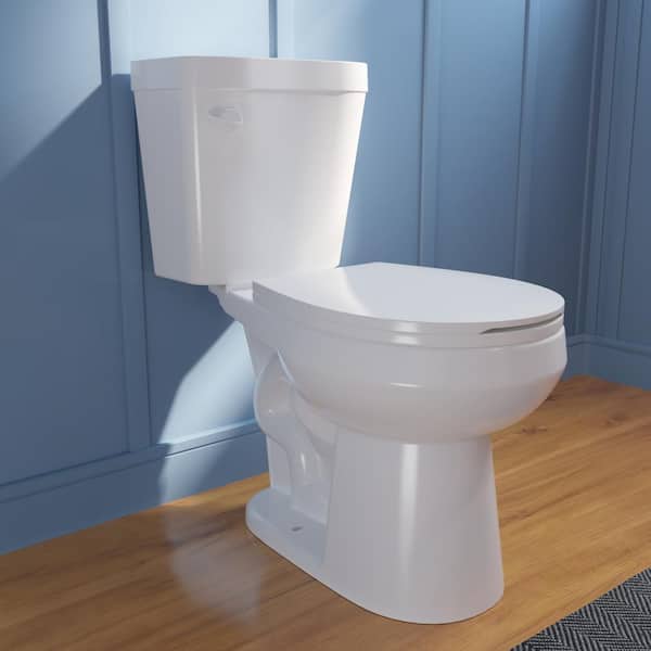 DEERVALLEY 2-Piece 1.28 GPF Single Flush Round ADA Chair Height Toilet in White, Slow-Close Seat Included