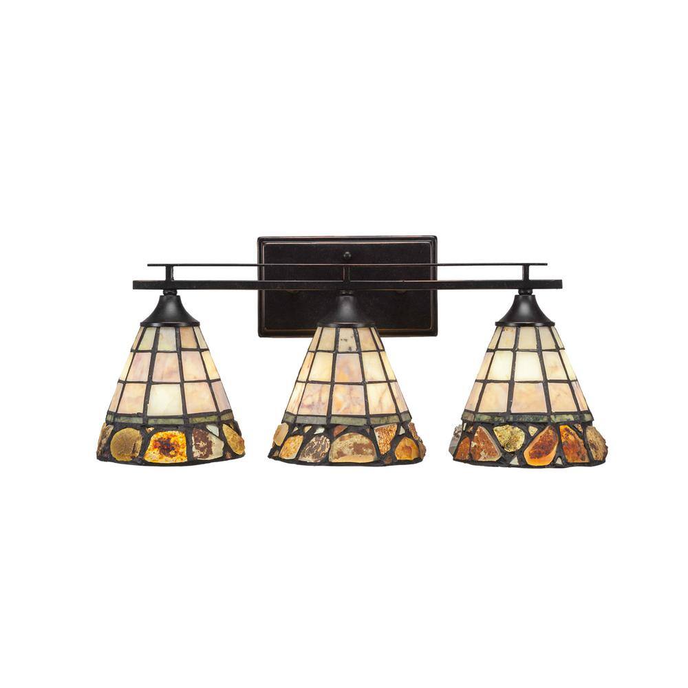 Ontario 21.5 in. 3-Light Dark Granite Vanity Light