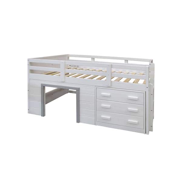 Donco Kids Sweet Dreams White and Grey Twin Low Loft Bed