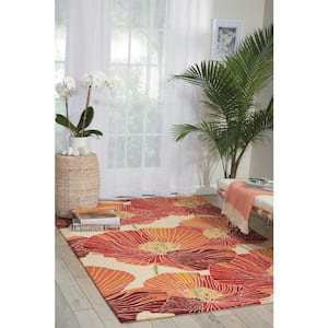 Fantasy Sunset 8 ft. x 11 ft. Floral Contemporary Area Rug