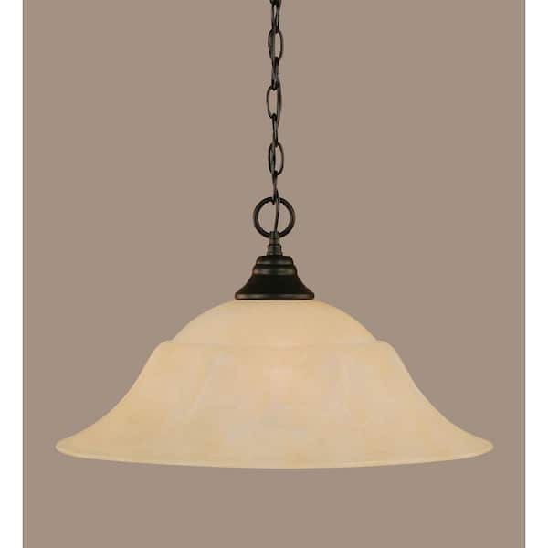 Unbranded Kingston 100-Watt 1-Light Matte Black Bowl Mini Pendant Light with Glass Shade