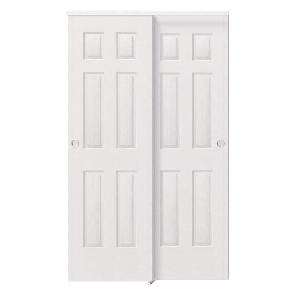 TENONER 60 in. x 80 in. 6-Panel Honeycomb Core White Primed MDF