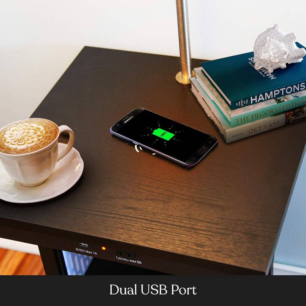 Black Adjustable LED Lamp with Wireless Charging Pad