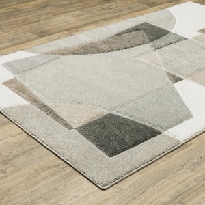 Chateau Beige/Multi-Colored 2 ft. x 8 ft. Abstract Geometric Polypropylene Indoor Runner Area Rug