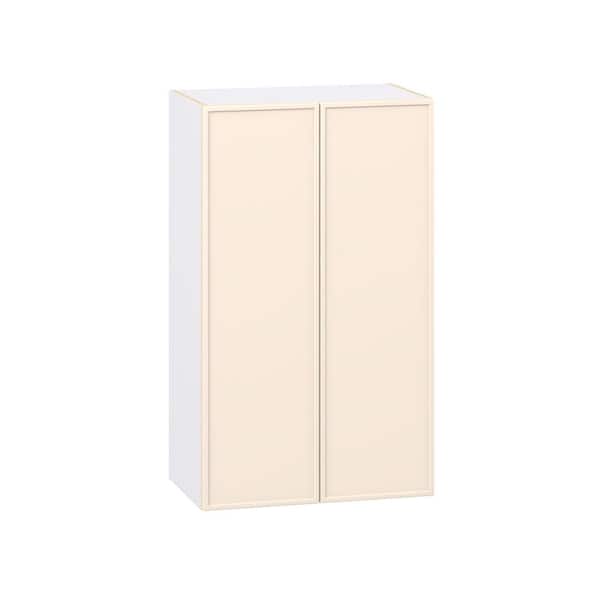 J COLLECTION Fairview 24 in. W x 14 in. D x 40 in. H Slim Shaker Assembled Wall Kitchen Cabinet in Washed Linen