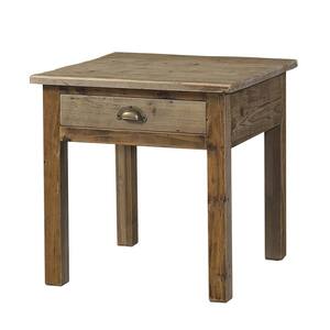 Salvaged Wood 22 in. Natural Standard Square Reclaimed Bleached Pine Wood End Table