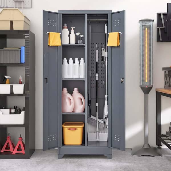 24 in. W x 16 in. D x 65 in. H Outdoor Storage Cabinet,Tool Storage Cabinet,Broom Storage Cabinet,Garage Storage Cabinet