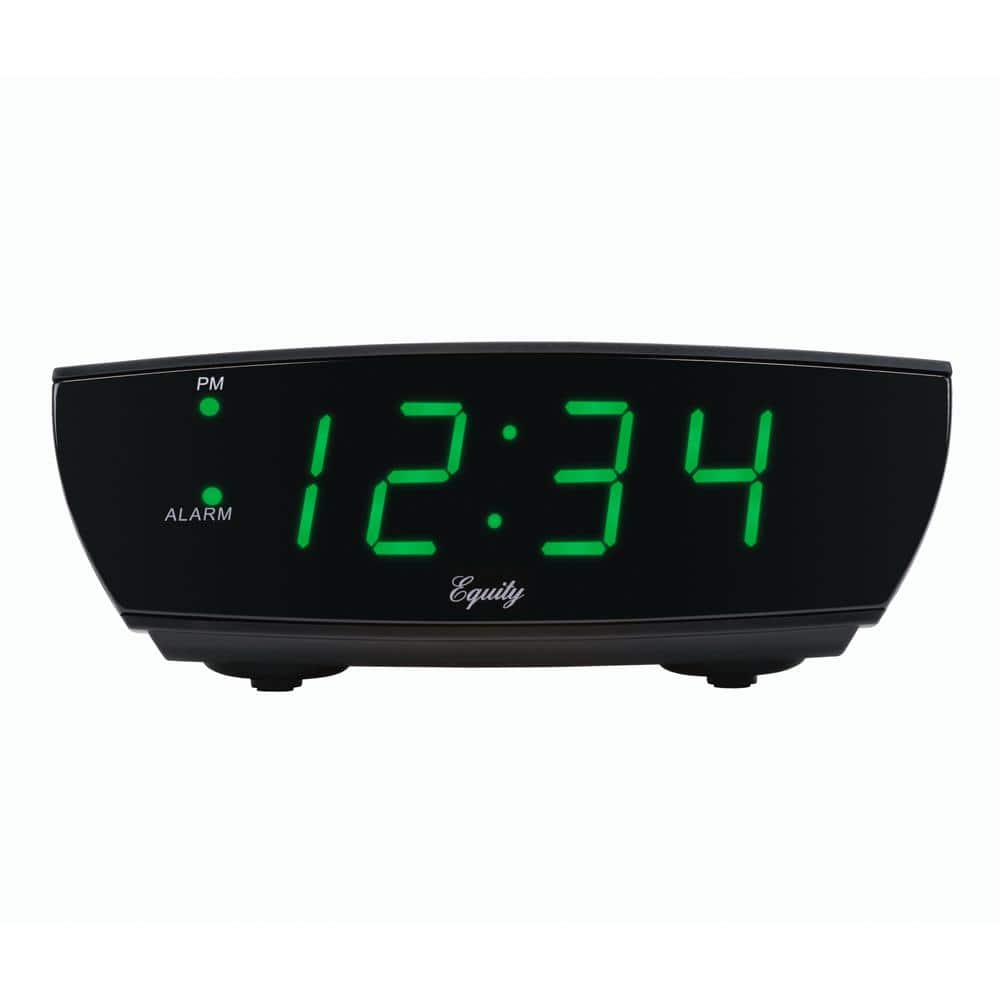 Equity by La Crosse Green LED 0.9 In. Digital Alarm Clock 75902 - The Home  Depot