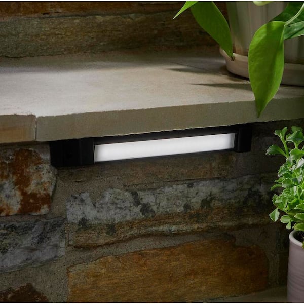 Small 150 Lumen Low Voltage Matte Black LED Weather Resistant Outdoor Landscape Path Light with Hardscape Adapter