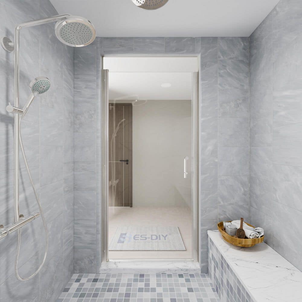 36-38 in. W x 72 in. H Pivot Frameless Shower Door in Nickel with Clear Glass price history on PriceWatchPro