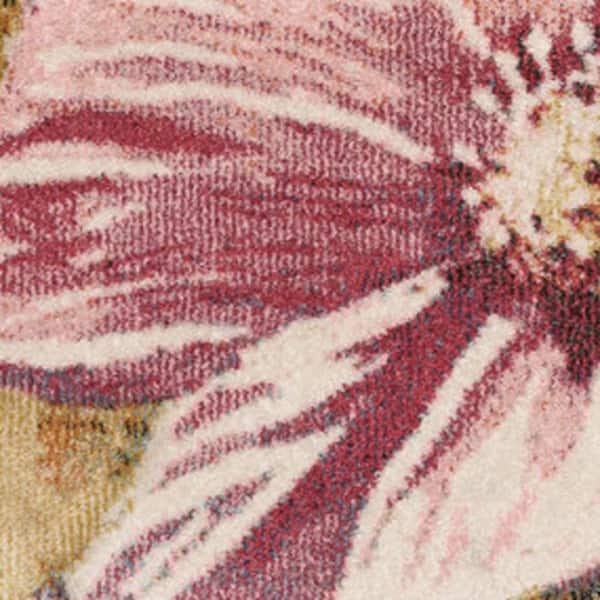 Pink  5 x 8 ft. Woven Floral Rectangle Indoor Area Rug