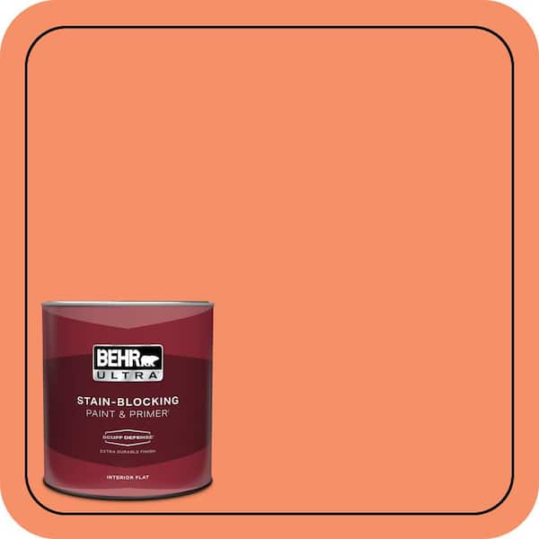 BEHR ULTRA 1 qt. #210B-5 Tangerine Dream Extra Durable Flat Interior Paint & Primer