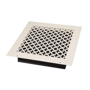Victorian 10 in. x 10 in. White/Powder Coat, Steel Wall/Ceiling Vent with Opposed Blade Damper