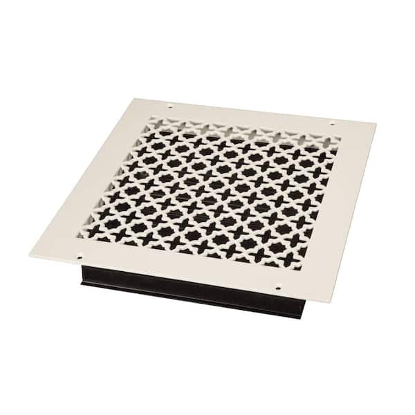 SteelCrest Victorian 10 in. x 10 in. White/Powder Coat, Steel Wall/Ceiling Vent with Opposed Blade Damper