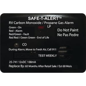 25 Series 12-Volt Safe-T-Alert Mini RV Dual Carbon Monoxide/Propane Alarm in Black