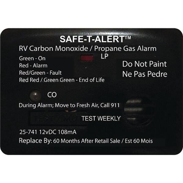 Series Flush Mount, Safe-T-Alert MTI Industries 35-742-BL Dual LP/CO Alarm-12V 