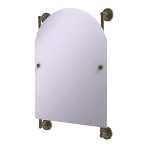 Prestige Regal 21 in. x 29 in. Single Arched Top Frameless Rail Mounted Mirror in Antique Brass