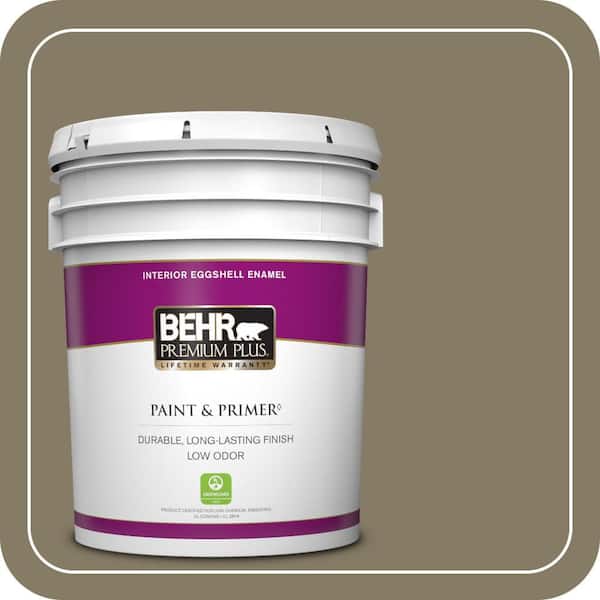 BEHR PREMIUM PLUS 5 gal. #PPU8-24 Deserted Island Eggshell Enamel Low Odor Interior Paint & Primer