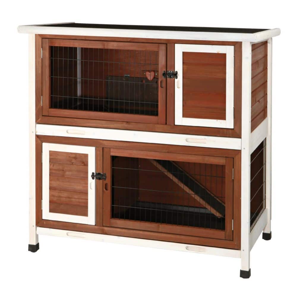 TRIXIE 3.75 ft. x 2 ft. x 3.5 ft. Medium 2-Story Rabbit Hutch in