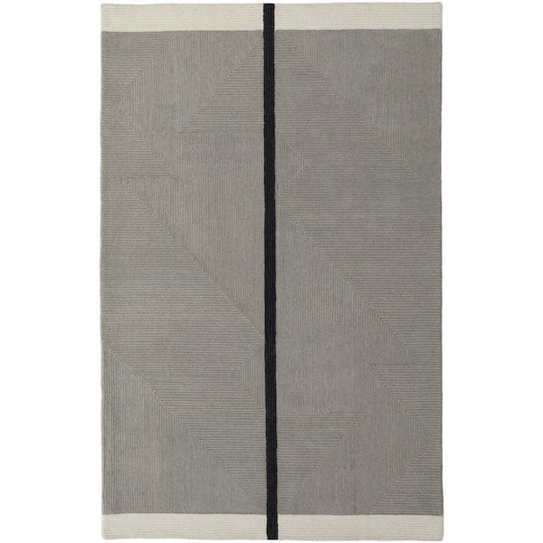 HomeRoots Brown, Black Abstract 2 ft. x 8 ft. Area Rug