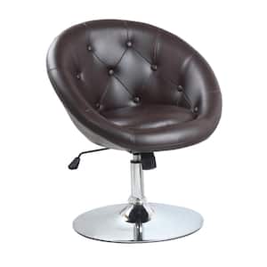 Desean Brown Faux Leather Swivel Arm Chair