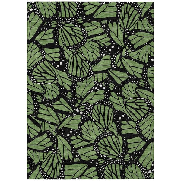 Chantille Machine Washable Indoor/Outdoor Abstract ACN2846 Green 10 ft. x 14 ft. Area Rug