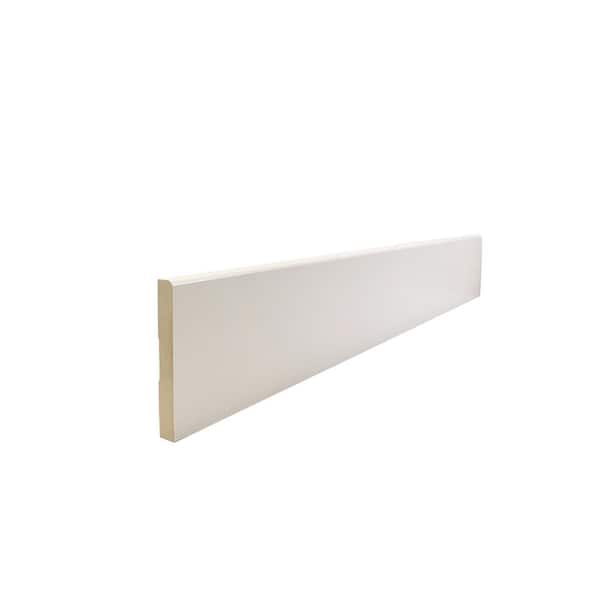 7/16 in. D x 3-1/4 in. W x 96 in. L Prefinished White Wood Finger-Joined Baseboard Moulding