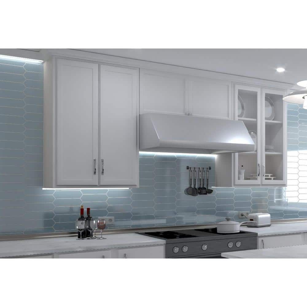 Ergo 3" x 10" Polished Blue Glass Subway Tile