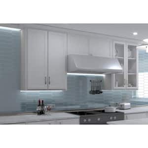Ergo Icicle Green Blue 3 in. x 10-1/2 in. Glossy Glass Wall/Floor/Kitchen Backsplash Tile (3.3 sq. ft./Case)