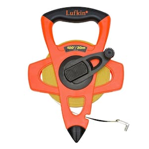Lufkin 100 ft./30M SAE/Metric Fiberglass Long Tape Measure with 1/8 in. Fractional and mm/cm Metric Scale