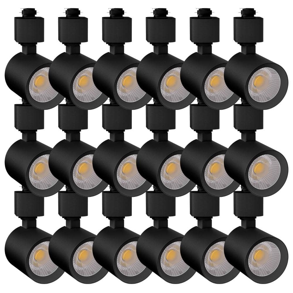 H-Type Track Head, Black, Integrated LED Fixed Track Lighting, Cylinder, 5CCT, 800LM CRI90 (18-Pack) price history on PriceWatchPro