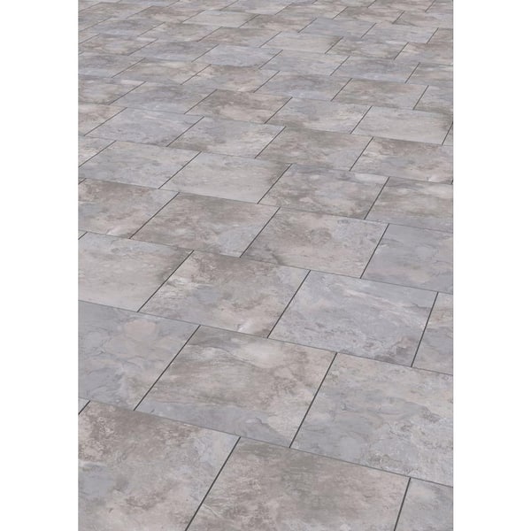 TrafficMaster - Ash Blended Slate 4 MIL x 12 in. W x 12 in. L Peel and Stick Water Resistant Vinyl Tile Flooring (30 sqft/case)