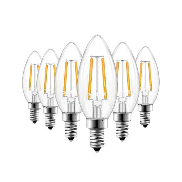 60-Watt Equivalent 10%-100% Dimmable B11 Vintage Edison LED Light Bulb Neutral 4000K (6-Pack)