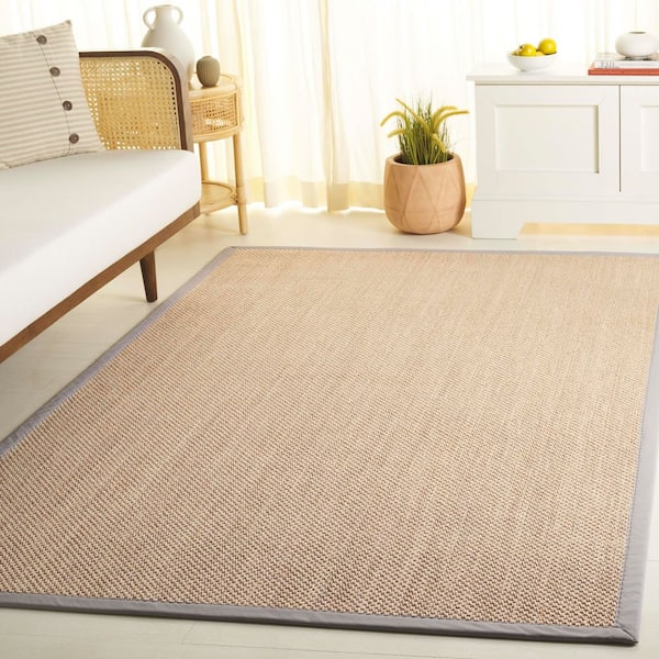 Natural Fiber 9 ft. x 12 ft. Maize/Beige Tight Woven Area Rug