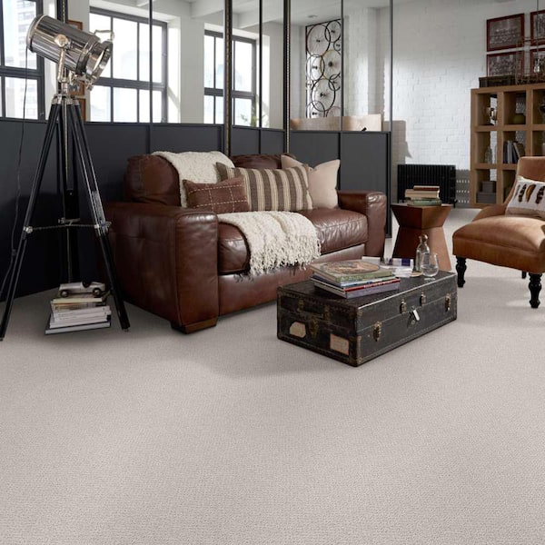 Dublin - Mindful - Beige 39.3 oz. Nylon Loop Installed Carpet