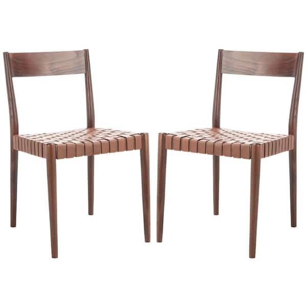 SAFAVIEH Eluned Cognac/Brown 31.5 in. Wood Dining Chair (Set of 2)