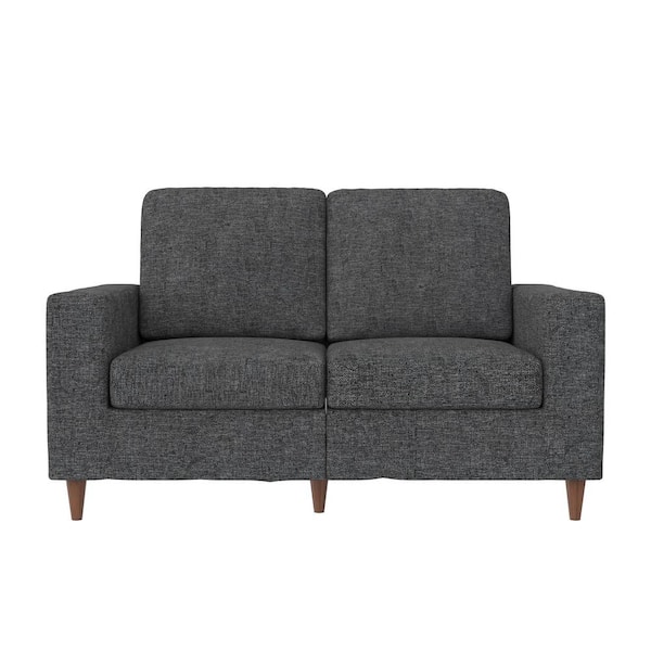 DHP Zuri 60 in. Dark Gray Linen Linen 2-Seat Standard Loveseat
