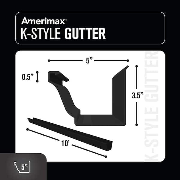 5 in. x 10 ft. K-Style Light Maple Aluminum Gutter 5 in. x 10 ft. K-Style Light Maple Aluminum Gutter