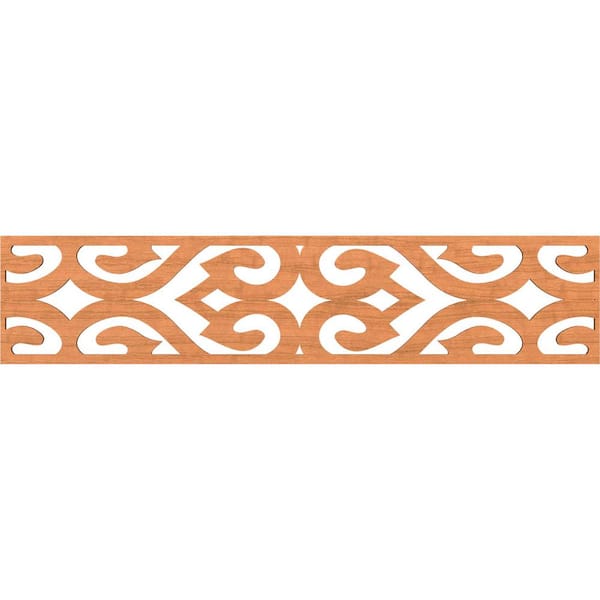 Ekena Millwork Keene Fretwork 0.25 in. D x 46.75 in. W x 10 in. L Cherry Wood Panel Moulding